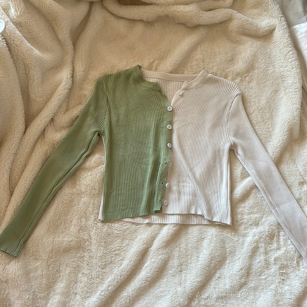Half & Half sweater cardigan